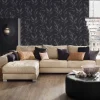 Vliestapete Blätter schwarz silber 37549-2 | 375492