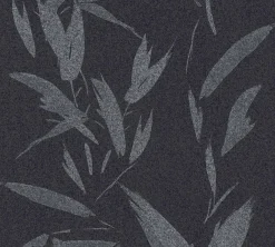 Vliestapete Blätter schwarz silber 37549-2 | 375492