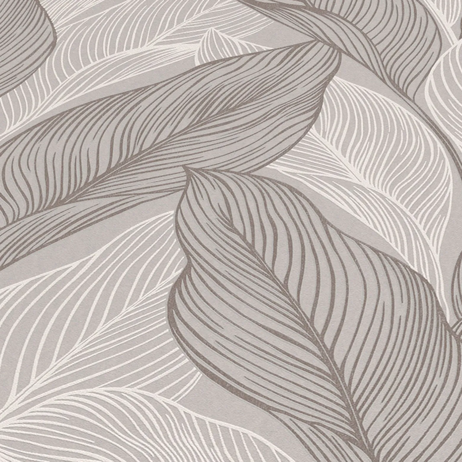 Vliestapete Blätter Struktur Beige Grau Metallic 10282-38