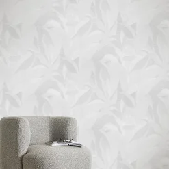 Vliestapete Blätter Struktur Creme Grau Metallic 10530-01