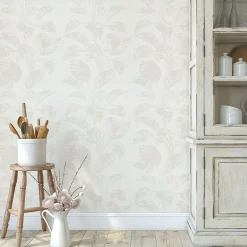 Vliestapete Blätter Struktur Creme Grau 10459-14