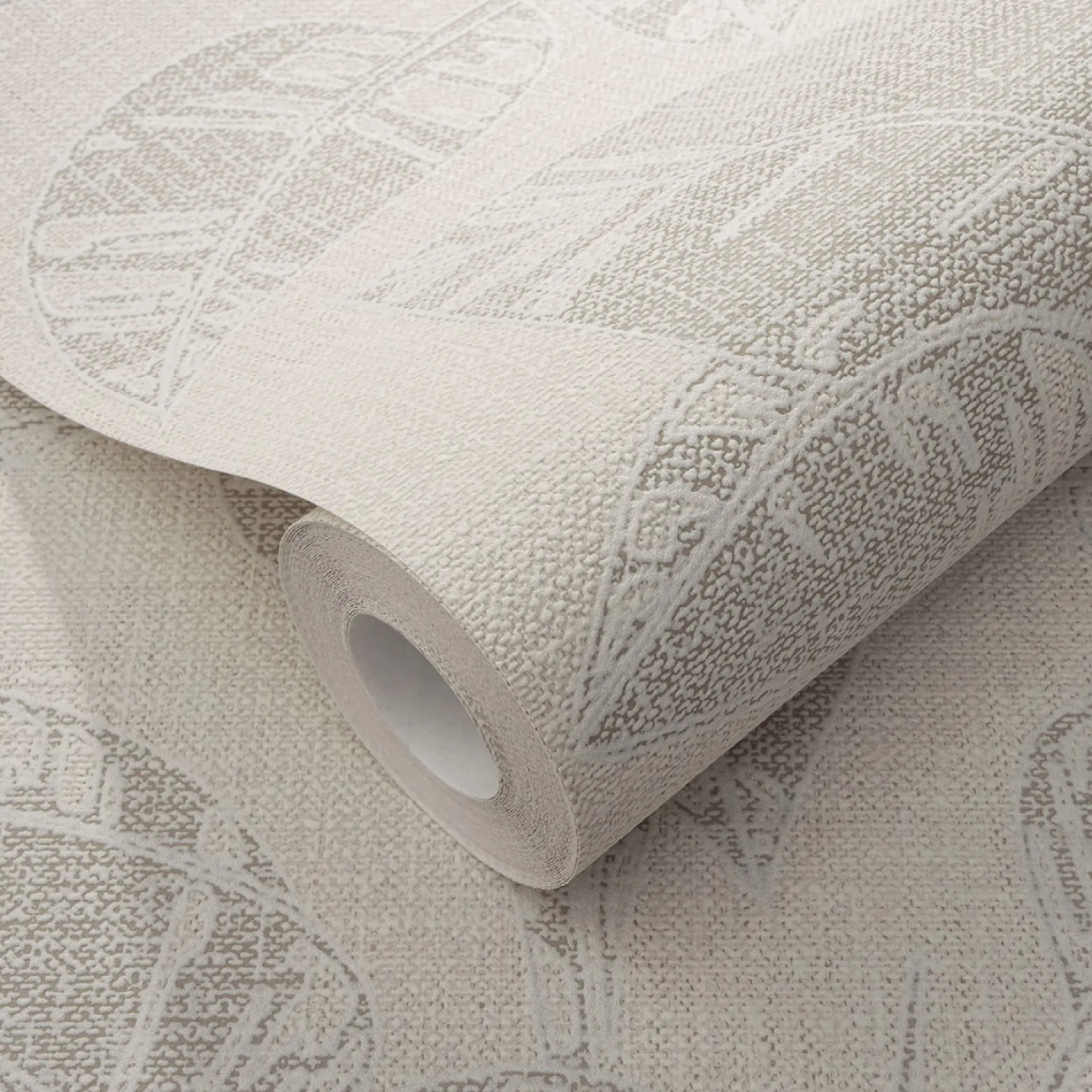 Vliestapete Blätter Struktur Beige Grau 10459-02