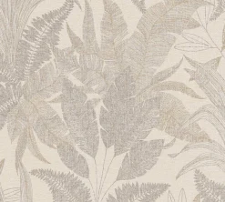 Vliestapete Blätter Tropen Beige Gold Metallic 39654-5