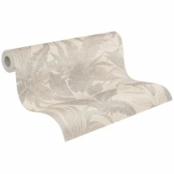 Vliestapete Blätter Tropen Beige Gold Metallic 39654-5