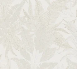 Vliestapete Blätter Tropen Creme Gold Metallic 39654-2