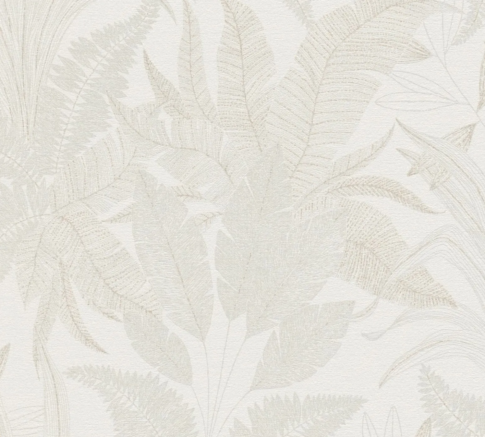 Vliestapete Blätter Tropen Creme Gold Metallic 39654-2