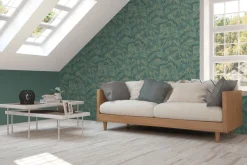 Vliestapete Blätter Tropen Grün Gold Metallic 39340-1