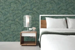 Vliestapete Blätter Tropen Grün Gold Metallic 39340-1