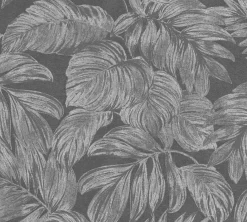 Vliestapete Blätter Tropen Grau Silber Metallic 39340-4