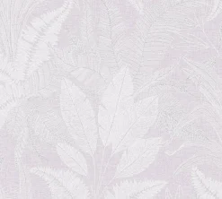 Vliestapete Blätter Tropen Lila Silber Metallic 39654-4