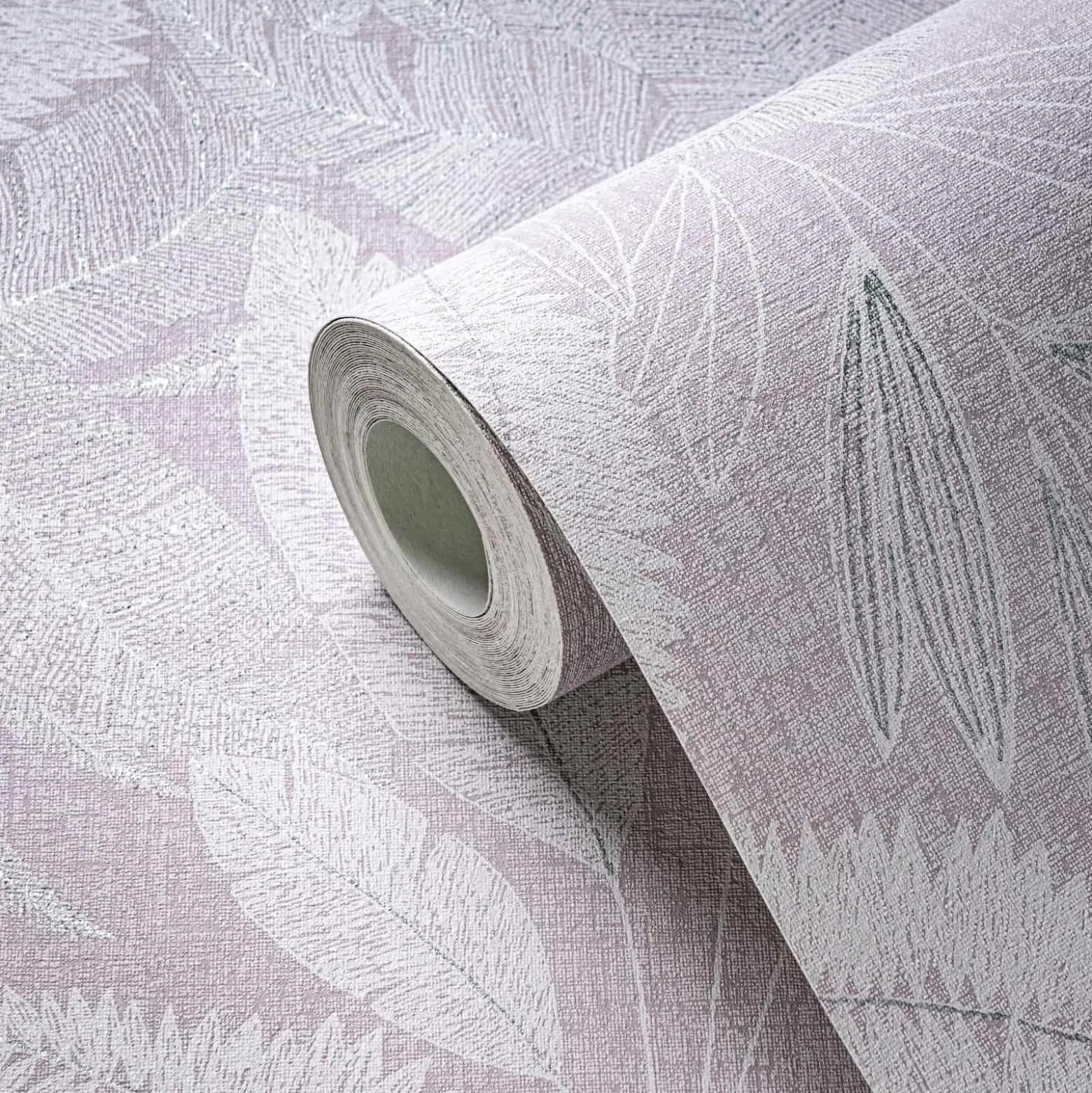 Vliestapete Blätter Tropen Lila Silber Metallic 39654-4