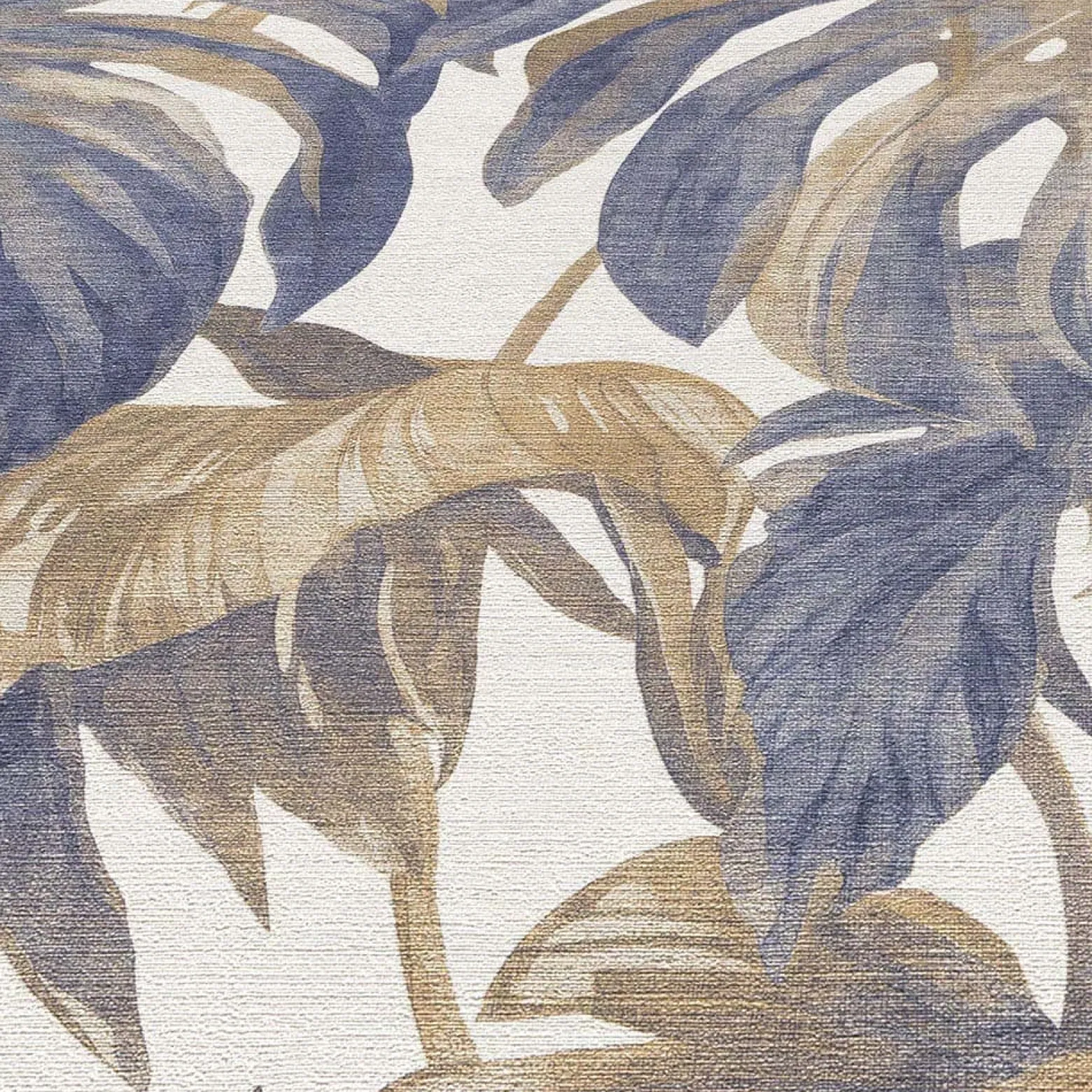 Vliestapete Blätter Tropisch Creme Braun Blau 10558-44