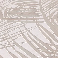 Vliestapete Blätter Tropisch Weiß Perlmutt Metallic 39038-3