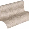 Vliestapete Blätter Tropisch taupe gold Glanz 36927-5