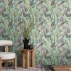 Vliestapete Blätter Tropisch Blau Lila 78219-4