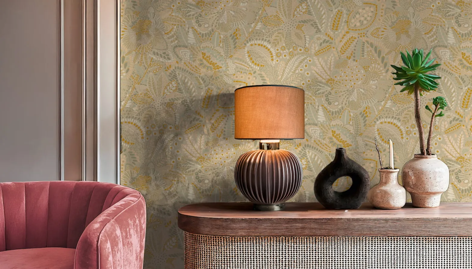 Vliestapete Blätter Tropisch Beige Creme Gelb 78025-4