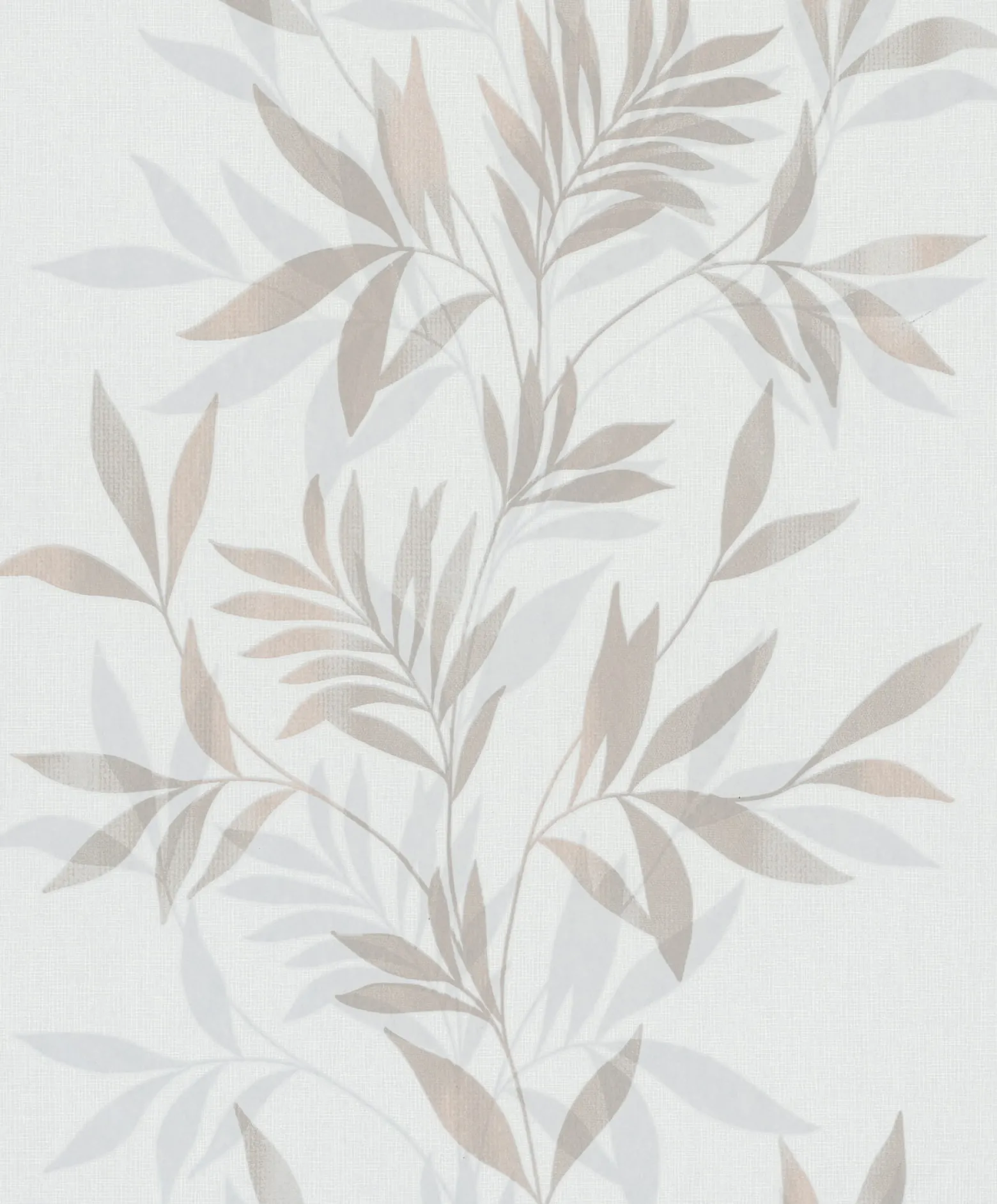 Vliestapete Blätter Weiß Beige Silber Metallic 82459