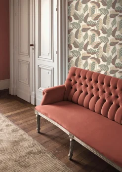 Vliestapete Blätter Weiß Grün Gold Metallic 39094-1