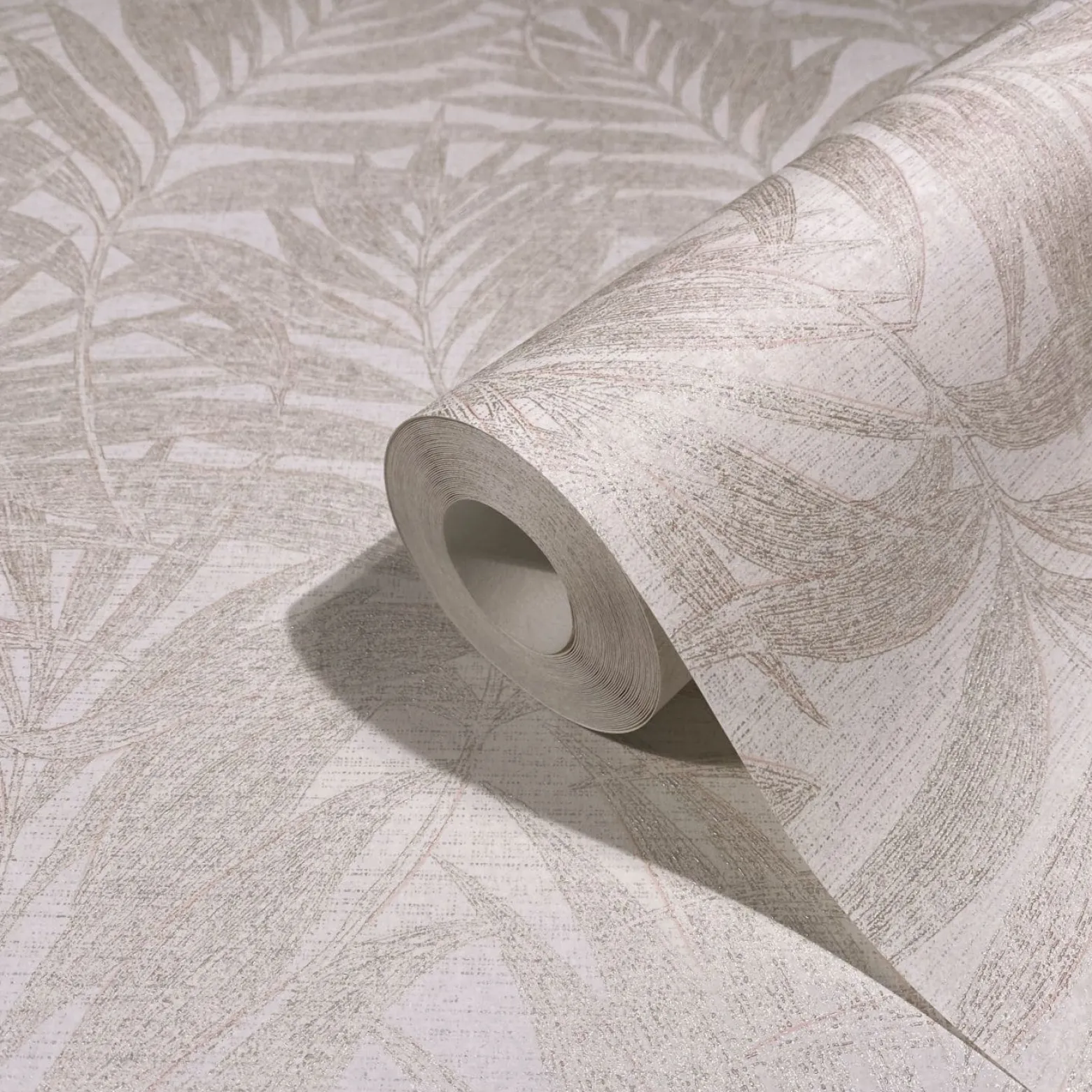 Vliestapete 34002 Blätter Weiß Perlbeige Marburg