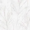 Vliestapete Blätter Weiß Rosa Metallic 10321-05