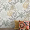 Vliestapete Blätter Zweige Beige Schwarz Gelb A57101