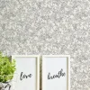 Vliestapete Blätter Zweige Weiß Silber Metallic 39028-1