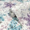 Vliestapete Blumen Aquarell Weiß Blau Lila 47450