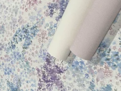 Vliestapete Blumen Aquarell Weiß Blau Lila 47450