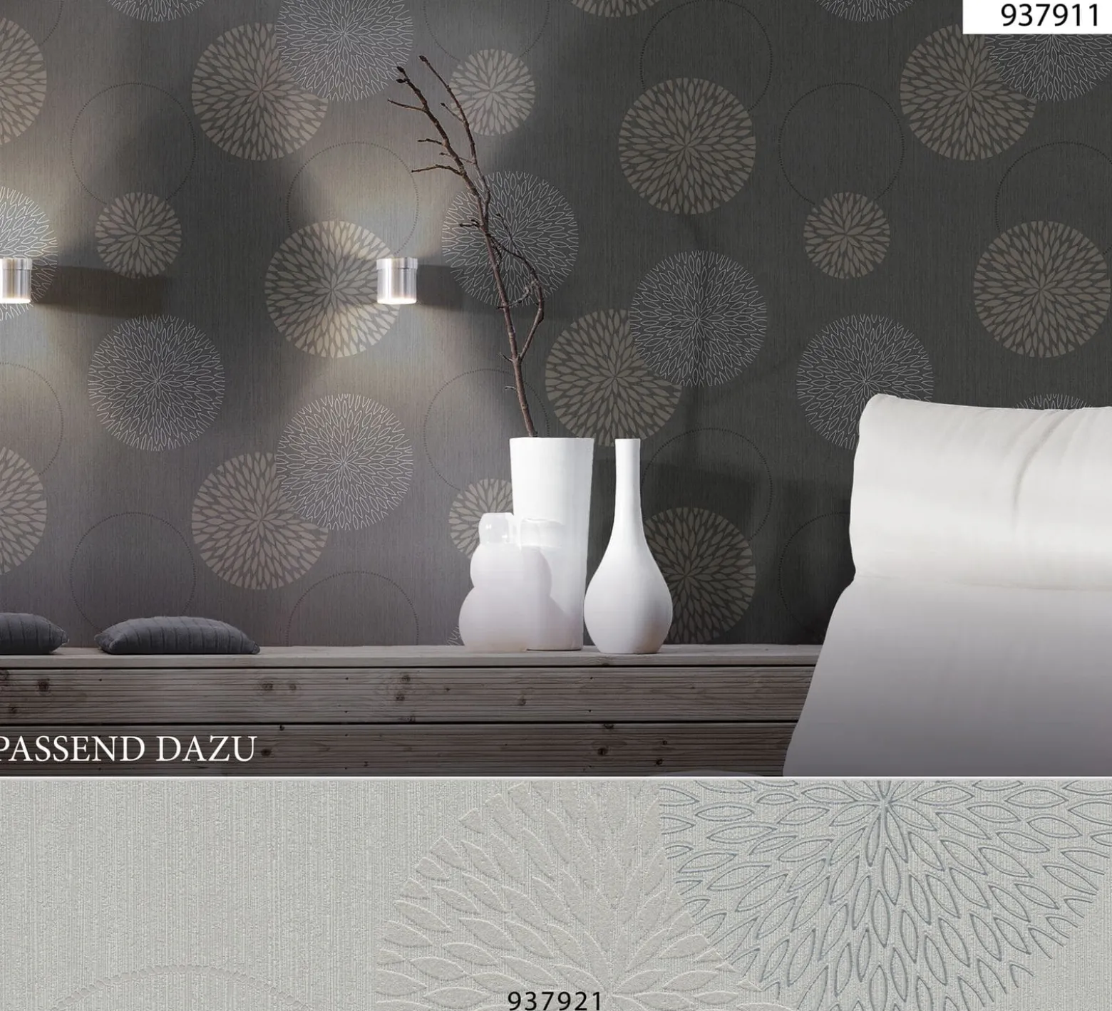 Vliestapete Blumen AS Creation Spot grau taupe 93791-1