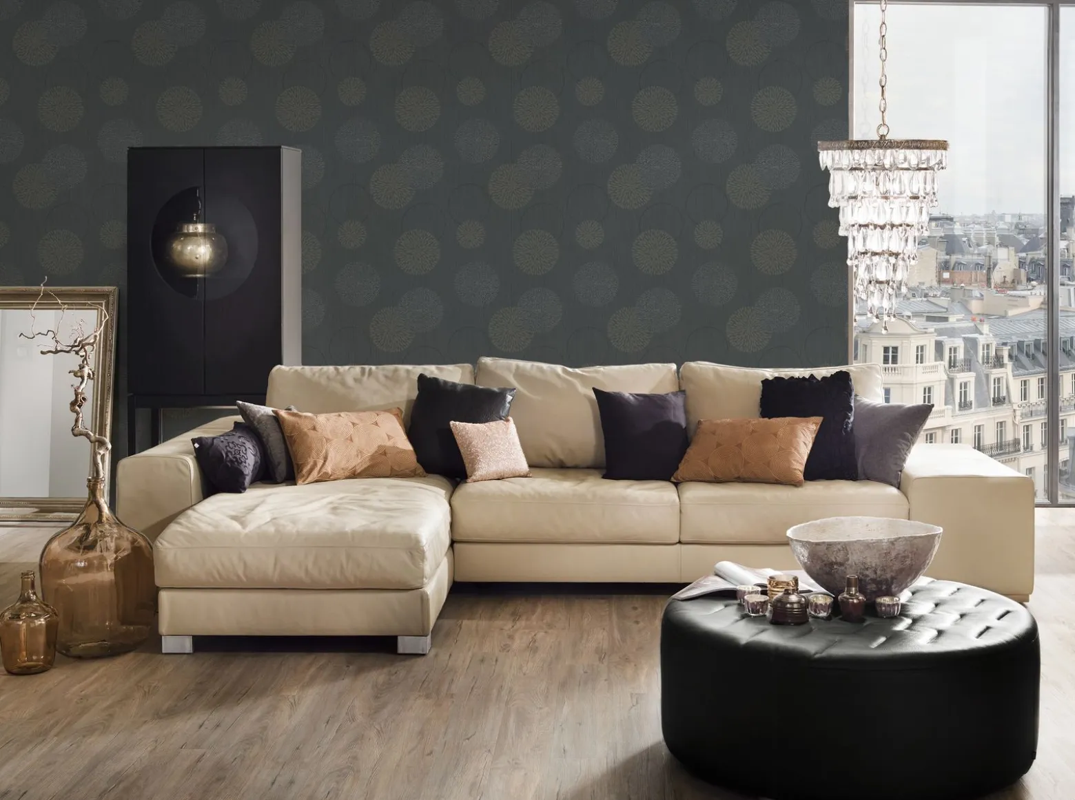 Vliestapete Blumen AS Creation Spot grau taupe 93791-1