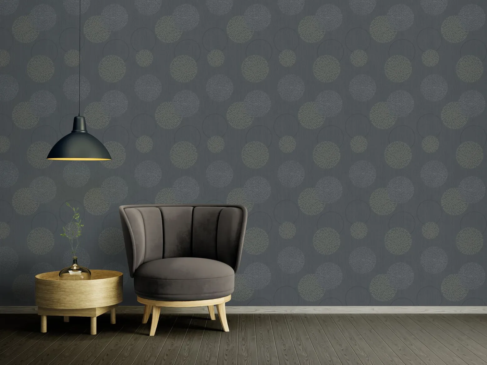 Vliestapete Blumen AS Creation Spot grau taupe 93791-1