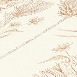 Vliestapete Blumen Blätter Floral Creme Braun 39427-1