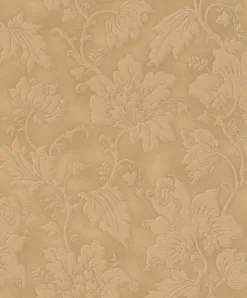 Vliestapete Blumen Blätter gold Glanz Rasch 570472