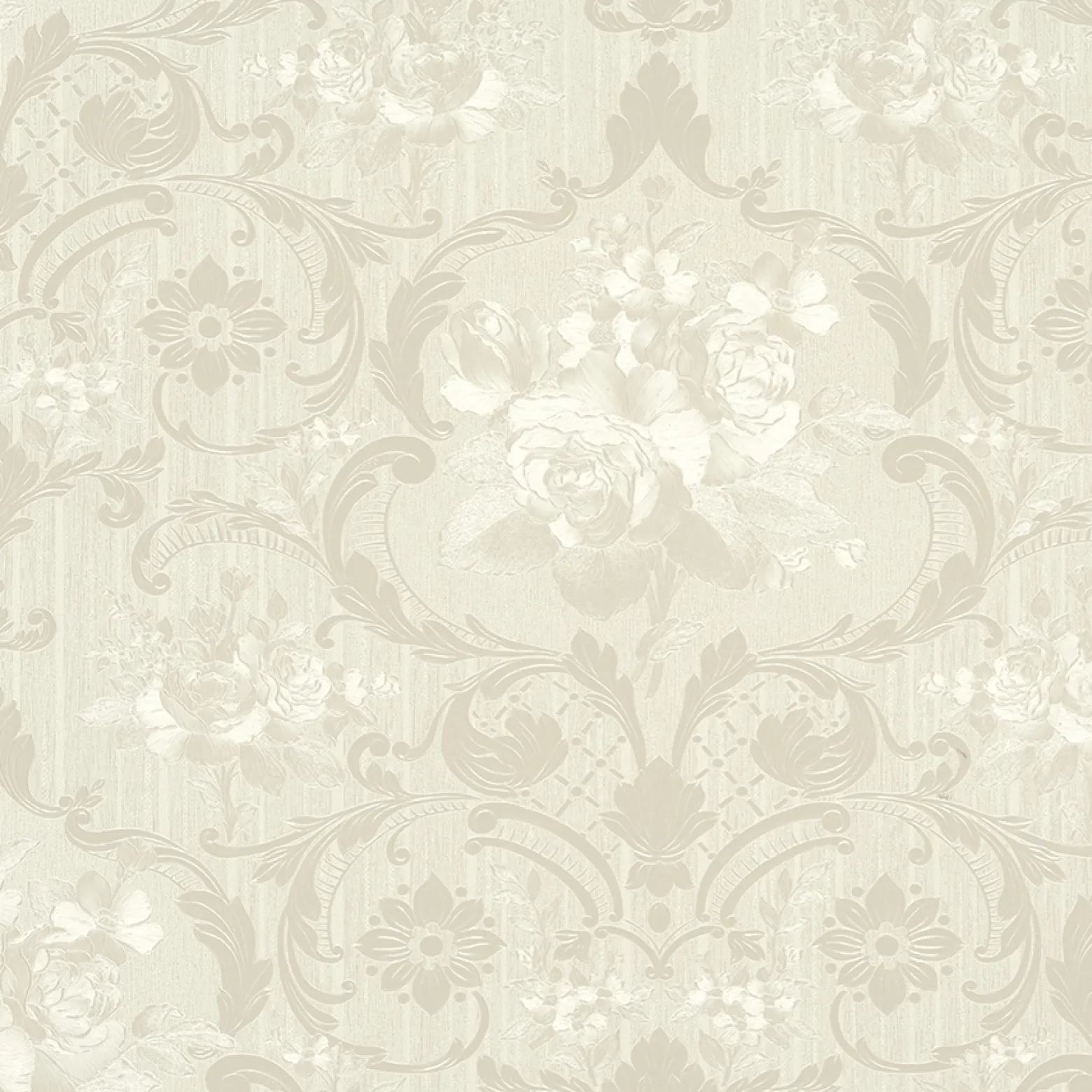 Vliestapete Blumen cremebeige Metallic Marburg 58269