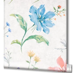 Vliestapete Blumen Floral bunt weiß Marburg 32455