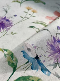 Vliestapete Blumen Floral bunt weiß Marburg 32455