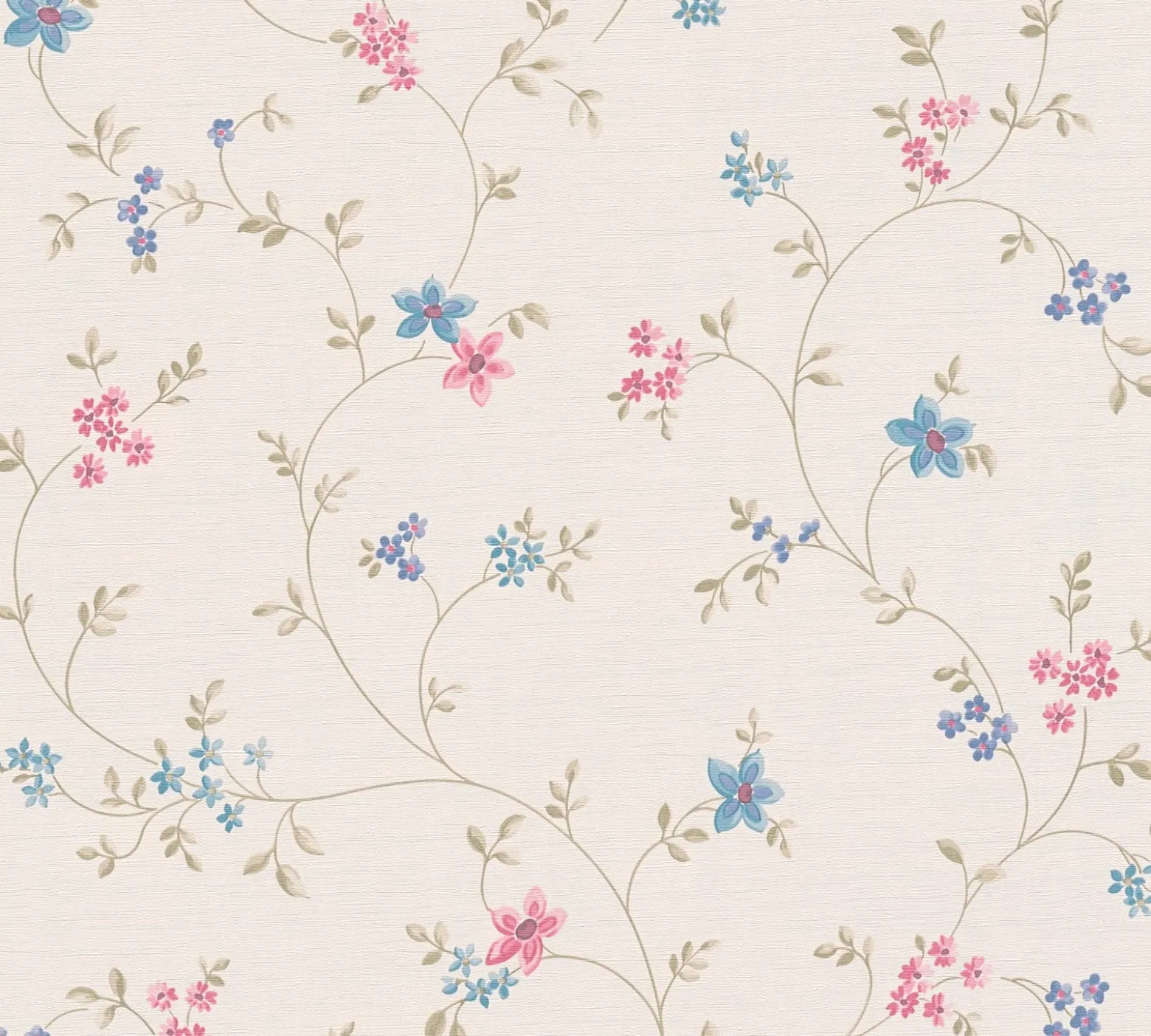 Vliestapete Blumen Floral Creme Grün Rosa Blau 39071-1