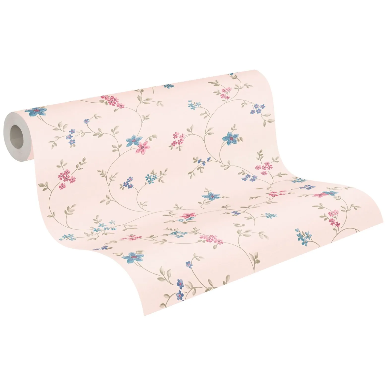 Vliestapete Blumen Floral Creme Grün Rosa Blau 39071-1