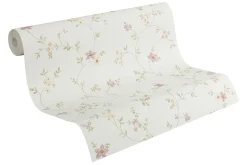 Vliestapete Blumen Floral Creme Grün Rosa Gelb 93770-1