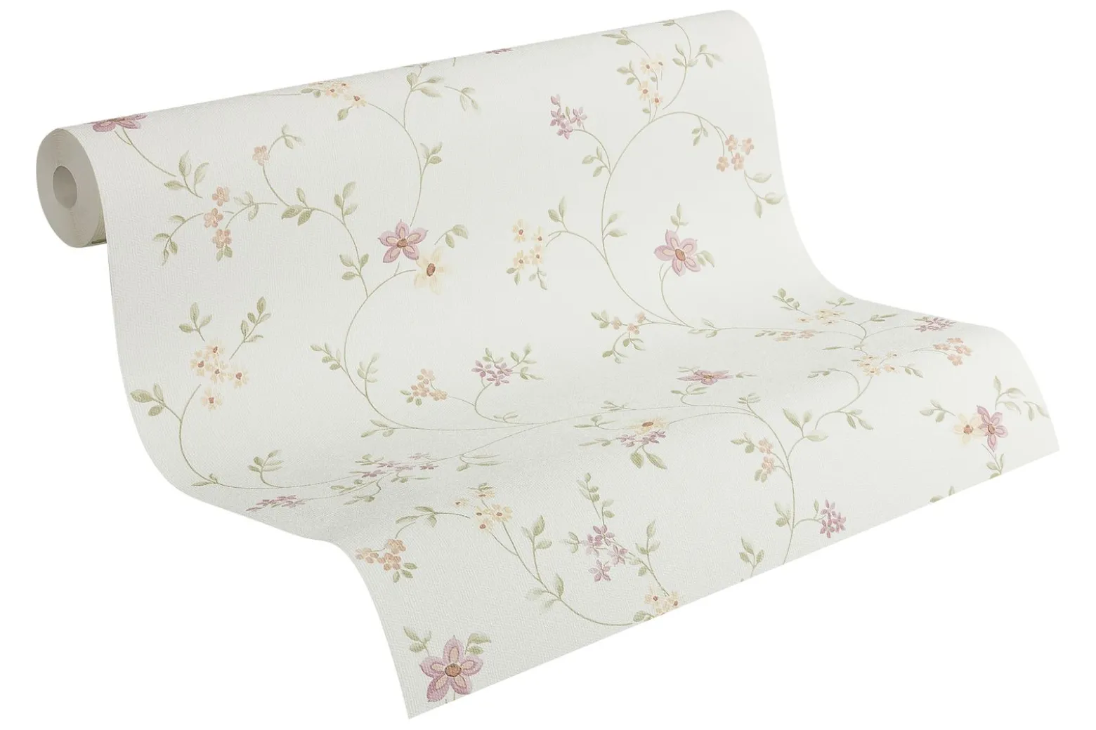 Vliestapete Blumen Floral Creme Grün Rosa Gelb 93770-1