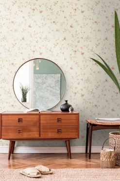 Vliestapete Blumen Floral Creme Grün Rosa Gelb 93770-1