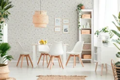 Vliestapete Blumen Floral Creme Grün Rosa Gelb 93770-1