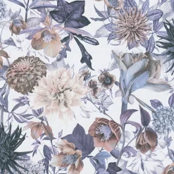Vliestapete Blumen Floral Muster weiß blau 38175-1