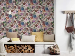 Vliestapete Blumen Floral Muster beige bunt 38175-5