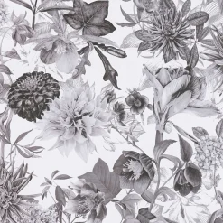 Vliestapete Blumen Floral Muster weiß grau 38175-3