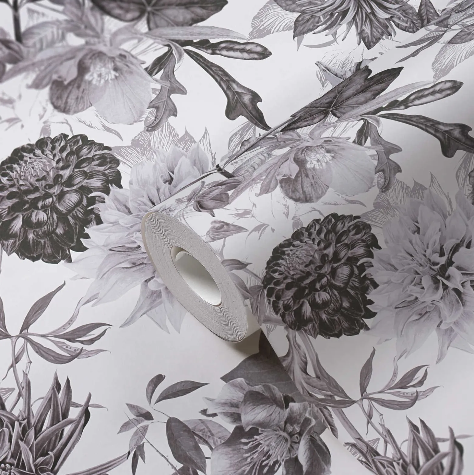 Vliestapete Blumen Floral Muster weiß grau 38175-3