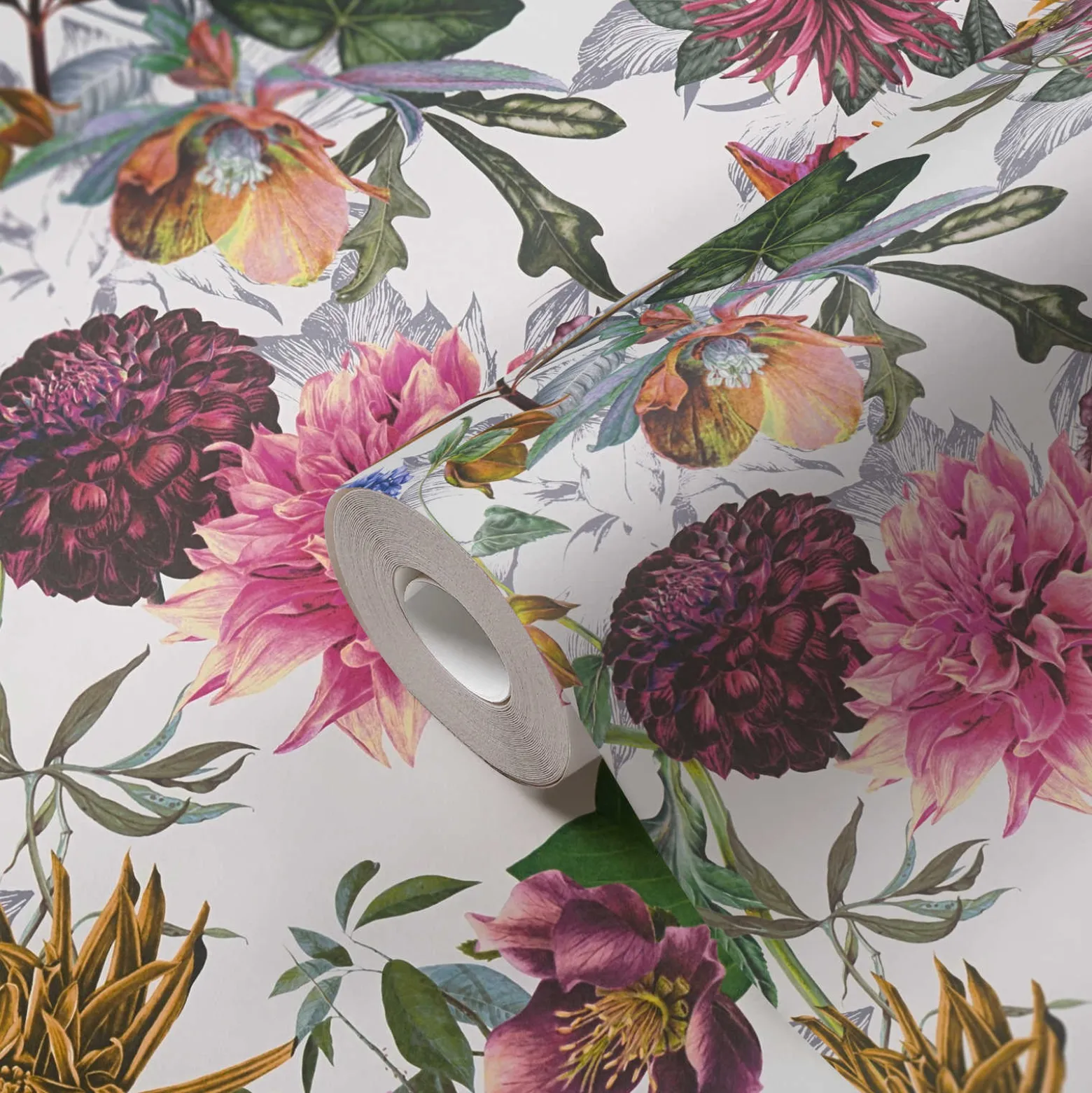 Vliestapete Blumen Floral Muster weiß bunt 38175-4