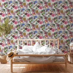 Vliestapete Blumen Floral Muster weiß bunt 38175-4