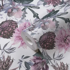 Vliestapete Blumen Floral Muster weiß rosa 38175-2
