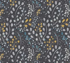 Vliestapete Blumen Floral Schwarz Grau Metallic 38847-4